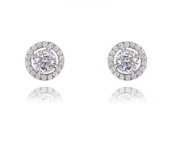 Platinum Plated Rylee Earrings with Simulated Diamond