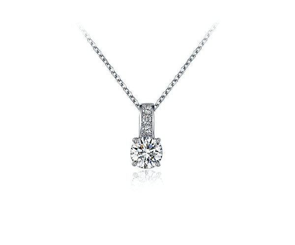 Platinum Plated Rylee Necklace with Simulated Diamond