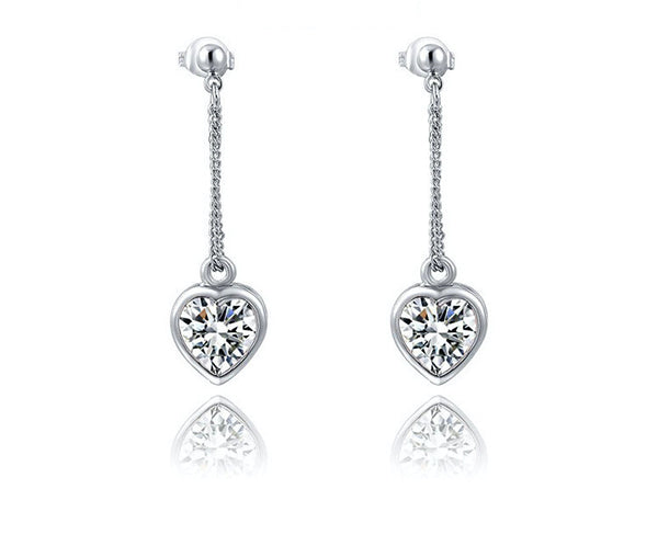 Platinum Plated Ryleigh Earrings with Simulated Diamond