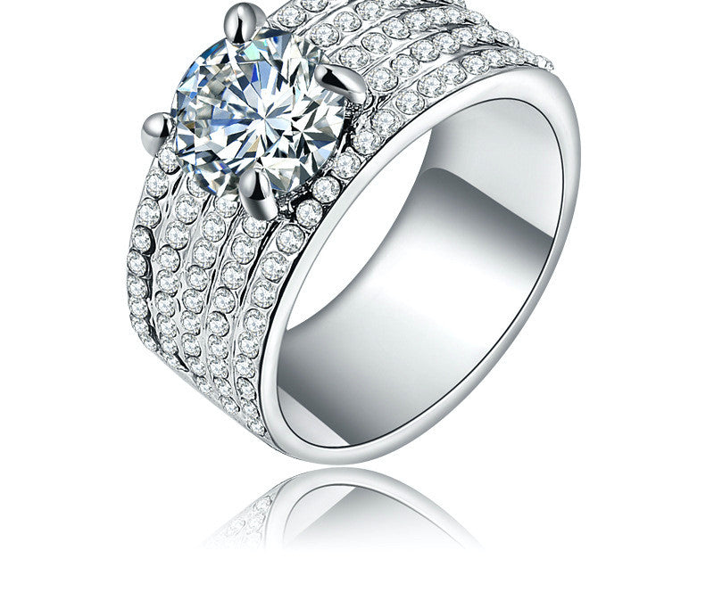 Platinum Plated Rylie Ring with Simulated Diamond