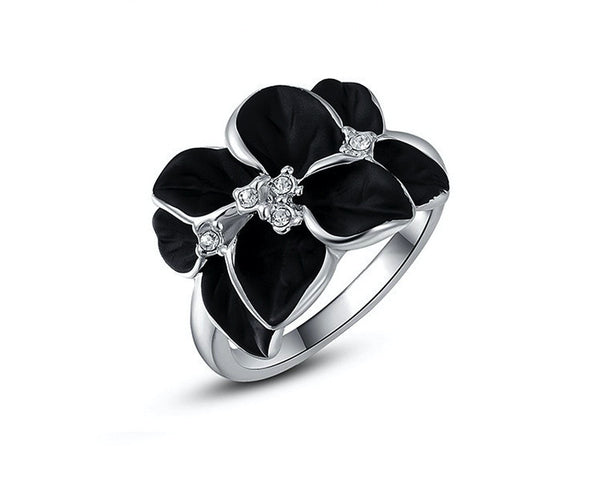 Platinum Plated Sarah Ring with Simulated Diamond