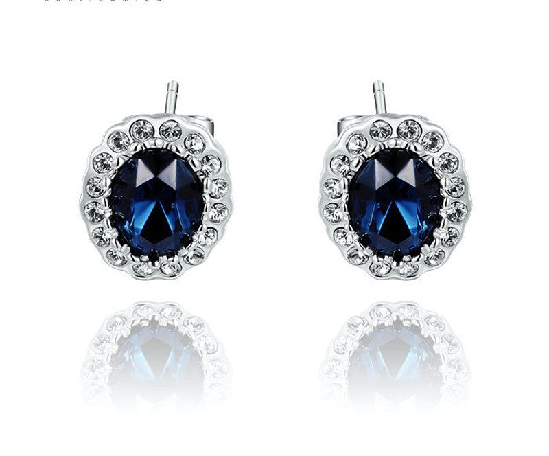 Platinum Plated Serenity Earrings with Simulated Diamond