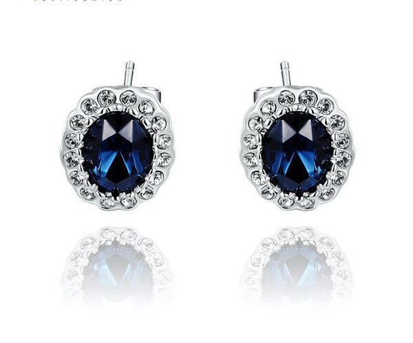 Platinum Plated Serenity Earrings with Simulated Diamond