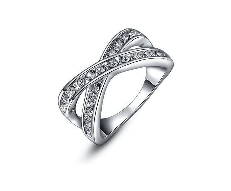 Platinum Plated Skylar Ring with Simulated Diamond