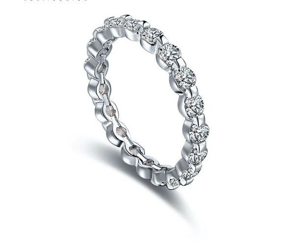 Platinum Plated Sofia Ring with Simulated Diamond