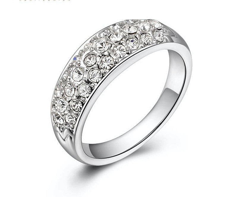 Platinum Plated Sophia Ring with Simulated Diamond