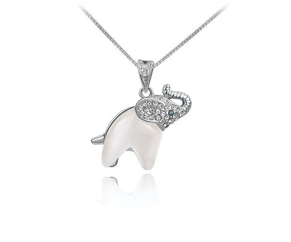 Platinum Plated Stella Necklace with Simulated Diamond