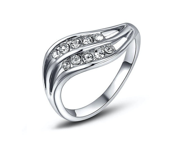 Platinum Plated Sylvia Ring with Simulated Diamond