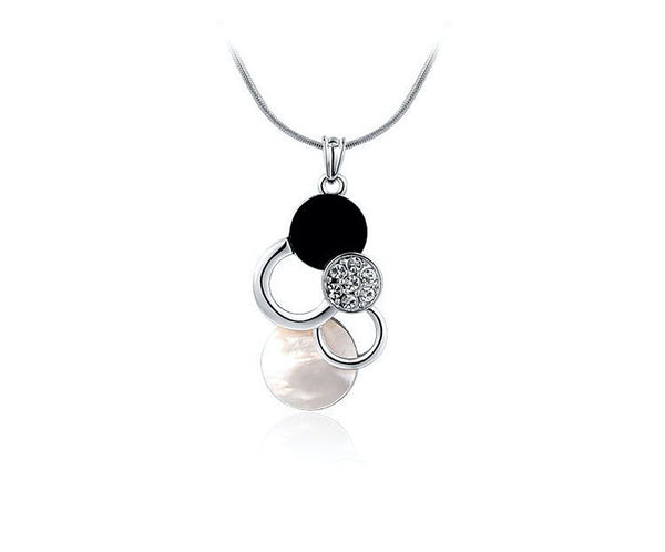 Platinum Plated Tessa Necklace with Simulated Diamond