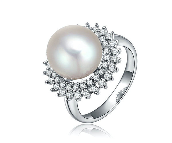 Platinum Plated Willa Ring with Simulated Diamond