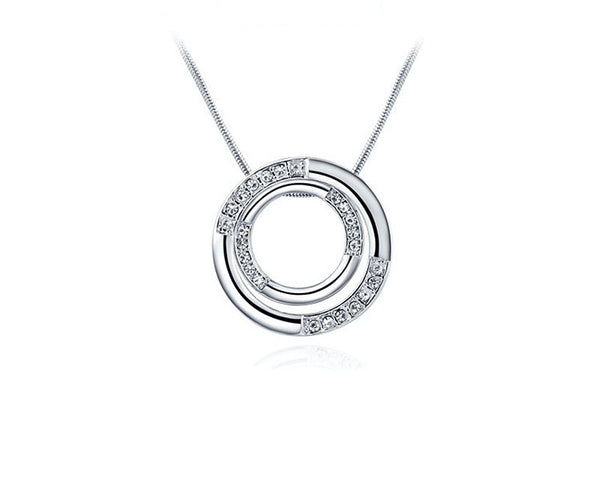 Platinum Plated Ximena Necklace with Simulated Diamond