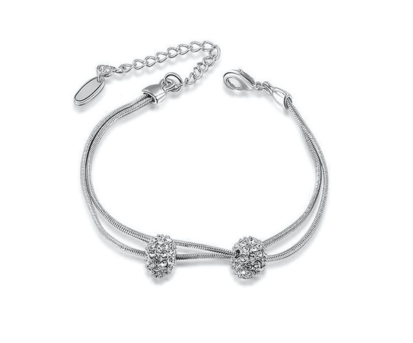 Platinum Plated Zoe Bracelet with Simulated Diamond