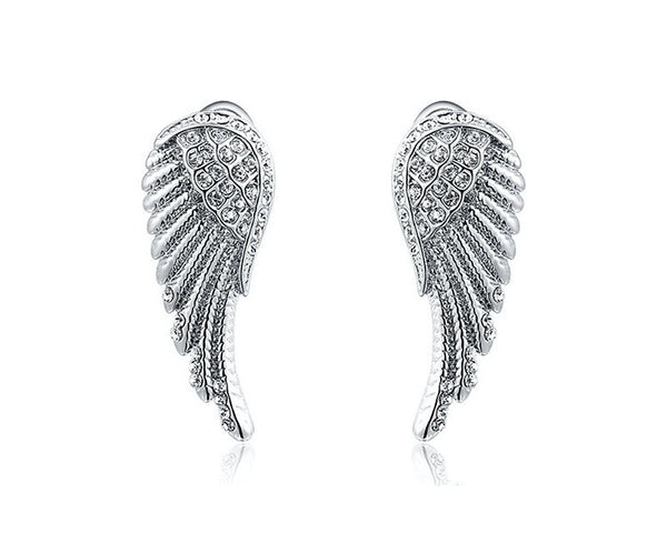 Platinum Plated Zoe Earrings with Simulated Diamond
