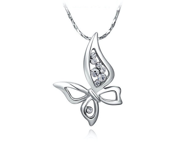 Platinum Plated Zoe Necklace with Simulated Diamond