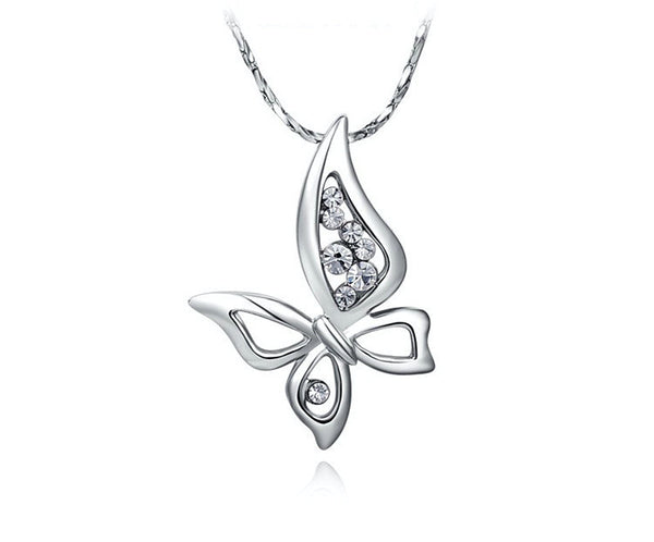 Platinum Plated Zoe Necklace with Simulated Diamond